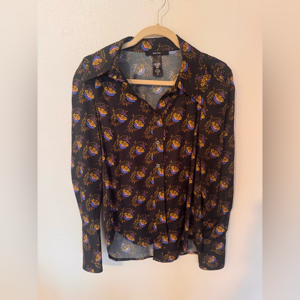 Smythe Black Floral Button Down Shirt